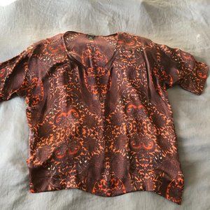 Club Monaco Silk Paisley Top